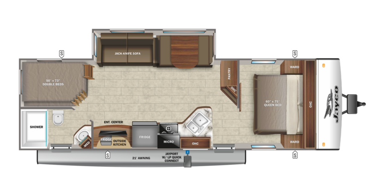 2022 Jayco Jay Feather 27BHB Floorplan