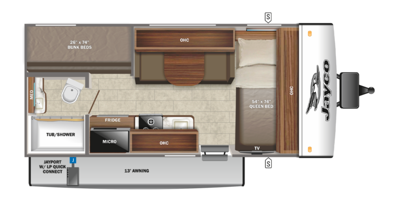 2022 Jayco Jay Feather Micro 171BH Floorplan