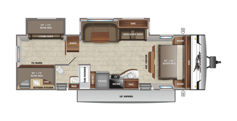 2022 Jayco Jay Flight 32BHDS Floorplan