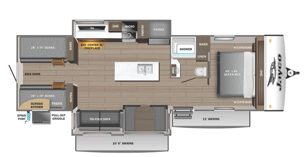 2026 Jayco Jay Feather 32QBH Floorplan
