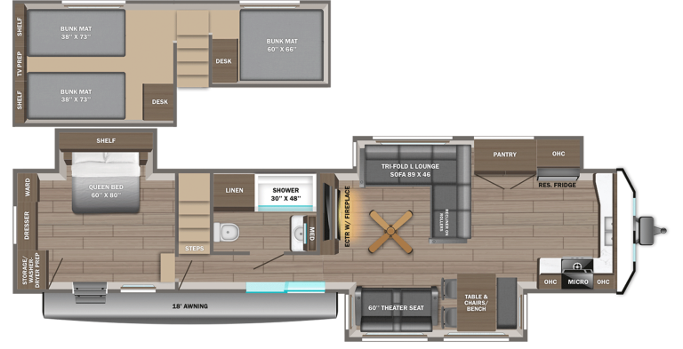 2026 Jayco Jay Flight Bungalow 404LOFT DS Floorplan