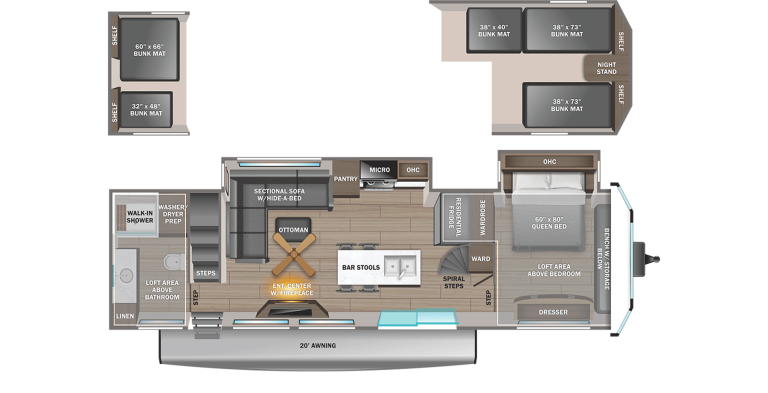 2026 Jayco Jay Flight Bungalow JayLoft Floorplan