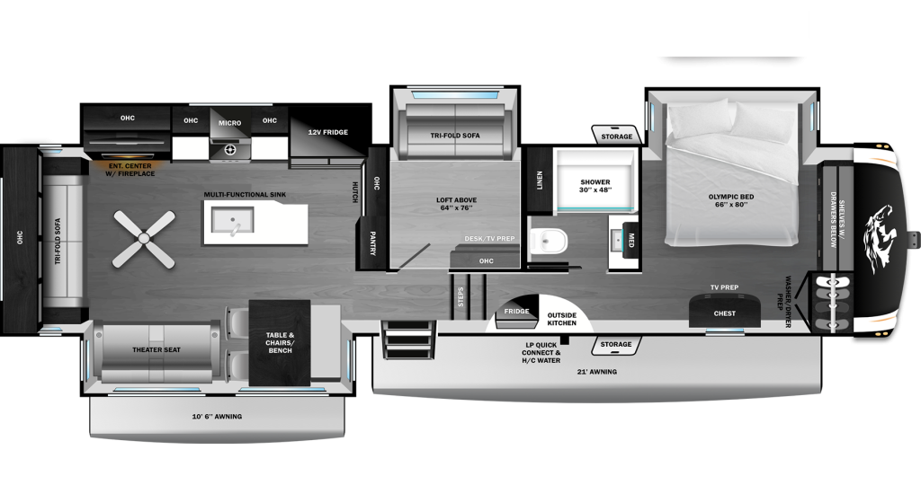 2026 Open Range Roamer FW 35MRQS Floorplan