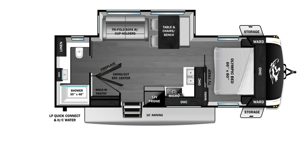 2026 Open Range Roamer Light Duty TT 27RBOS Floorplan
