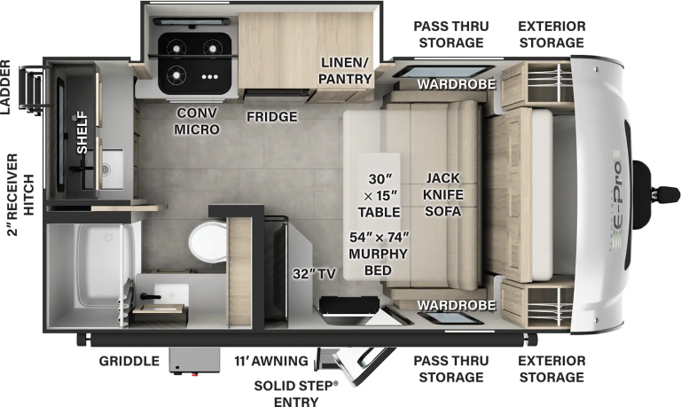 2024 Forest River Flagstaff EPro E15FBS Floorplan