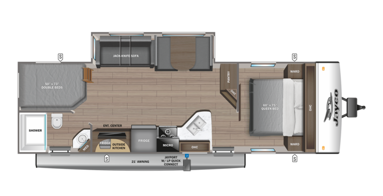 2023 Jayco Jay Feather 27BHB Floorplan
