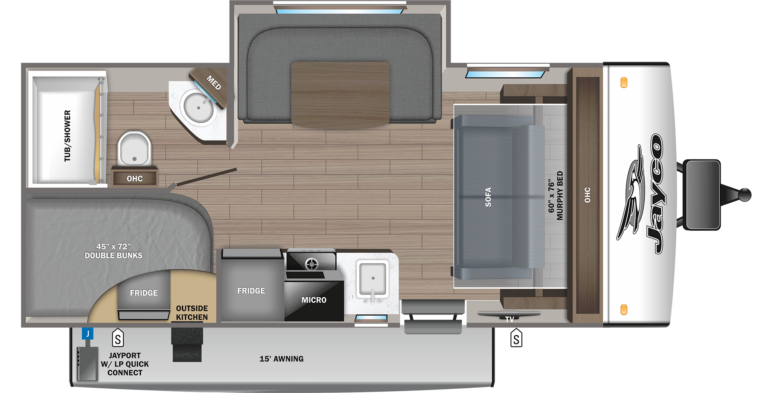 2023 Jayco Jay Feather Micro 199MBS Floorplan