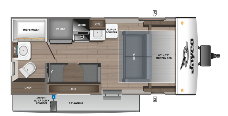 2023 Jayco Jay Feather Micro 173MRB Floorplan