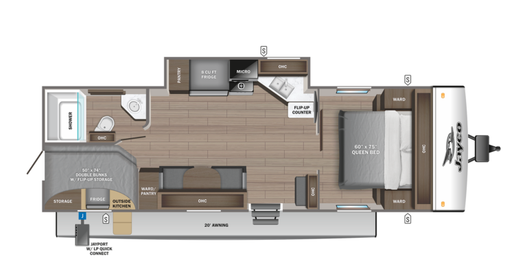 2023 Jayco Jay Feather 22BH Floorplan