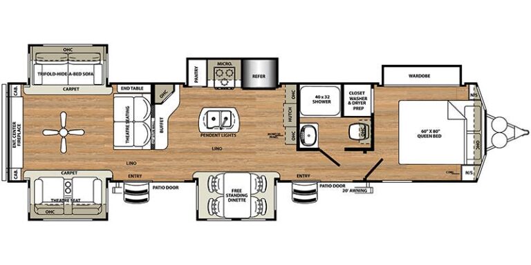2018 Forest River Sandpiper Destination 403RD Floorplan