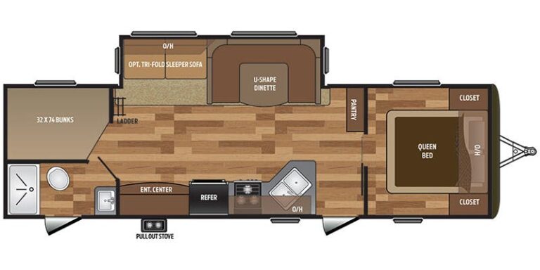 2018 Keystone Hideout 28BHS Floorplan