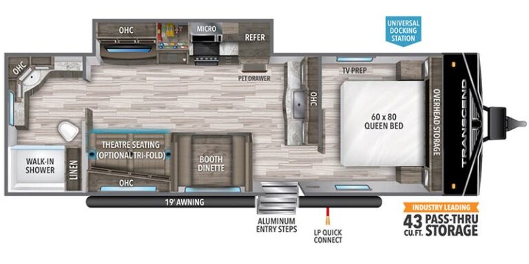 2021 Grand Design Transcend Xplor 260RB Floorplan