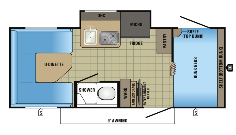 2017 Jayco Hummingbird 17BH Floorplan