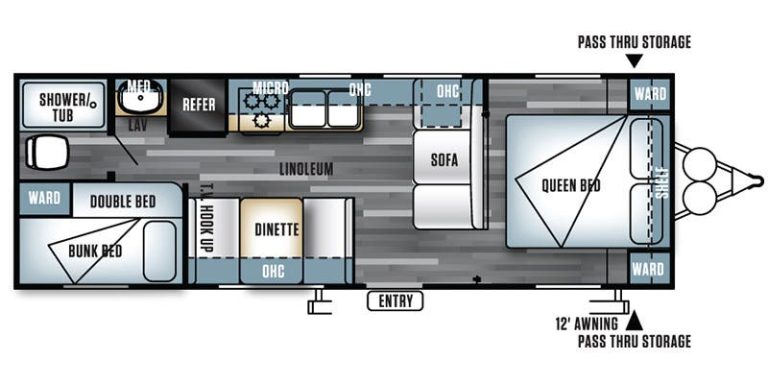 2016 Forest River Salem Cruise Lite 261BHXL Floorplan