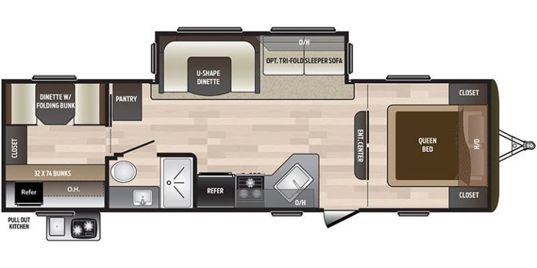 2019 Keystone Hideout 29BKS Floorplan