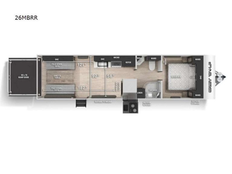 2021 Forest River Grey Wolf 26MBRR Floorplan