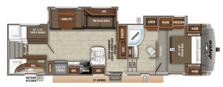 2019 Jayco Eagle HT FW 29.5BHOK Floorplan