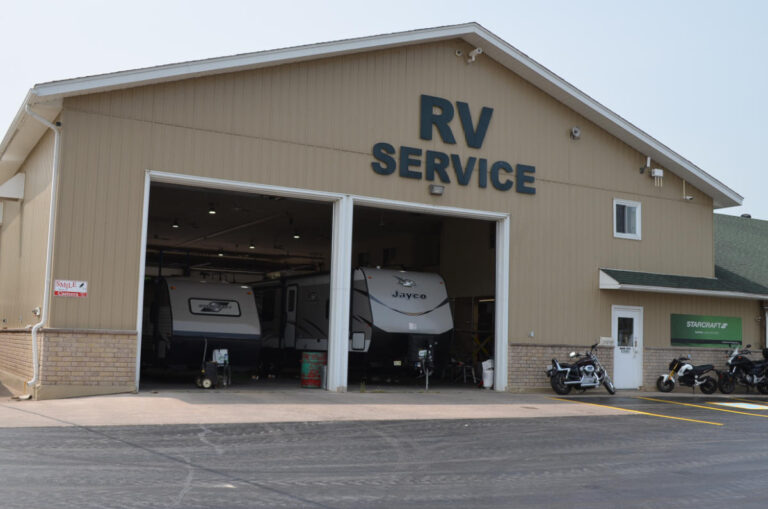 Open RV Service Bay Door