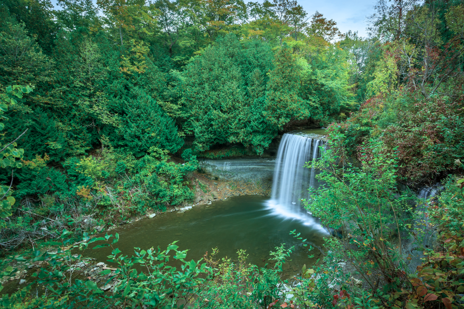 A view of Bridal Veil Falls in Manitoulin Island
