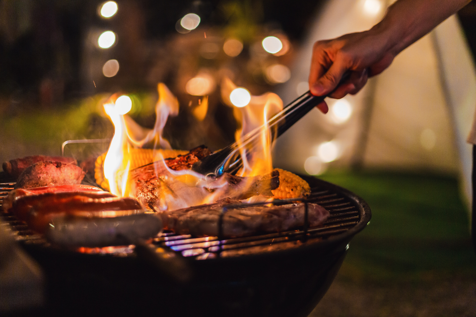 Cooking a meal on a campfire